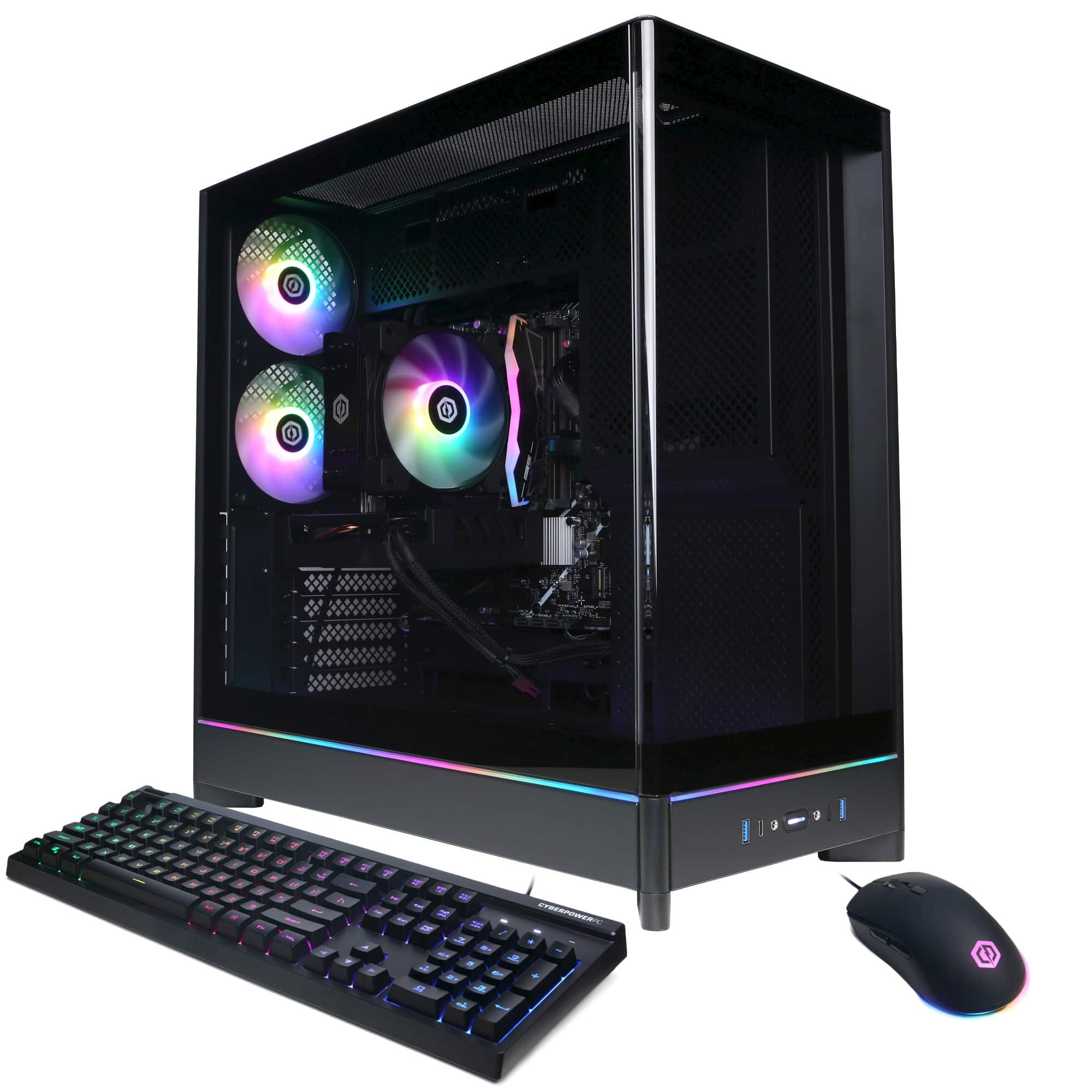 CyberPowerPC - Gaming Desktop - Intel Core Ultra 5 225F - Intel Arc B580 12GB - 16GB DDR5 - 2TB PCIe 4.0 SSD - Black - Front_Zoom