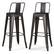 Front. Simpli Home - Rayne 30 inch Metal Bar Stool (Set of 2) - Gun Metal Grey.