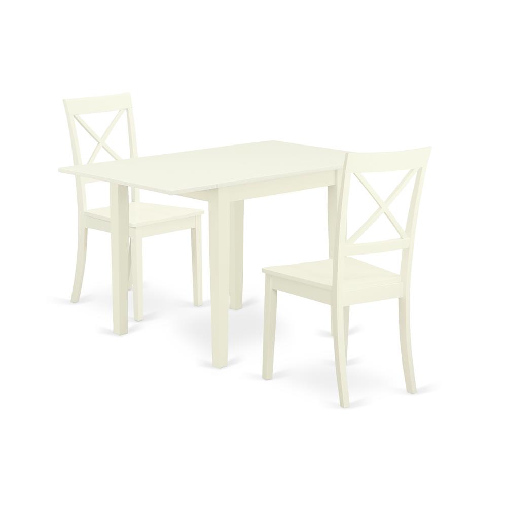 Left. East West Furniture - Dining Room Set Linen White - Brown.