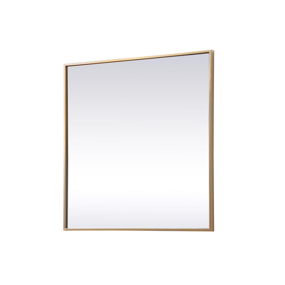 Left. Elegant Decor - Metal Frame Square Mirror 30 inch in Brass - Brass.