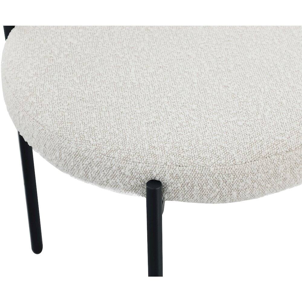 Alt View 4. Meridian Furniture - Beacon Cream Boucle Fabric Dining Chair, Set of 2 - Beige.