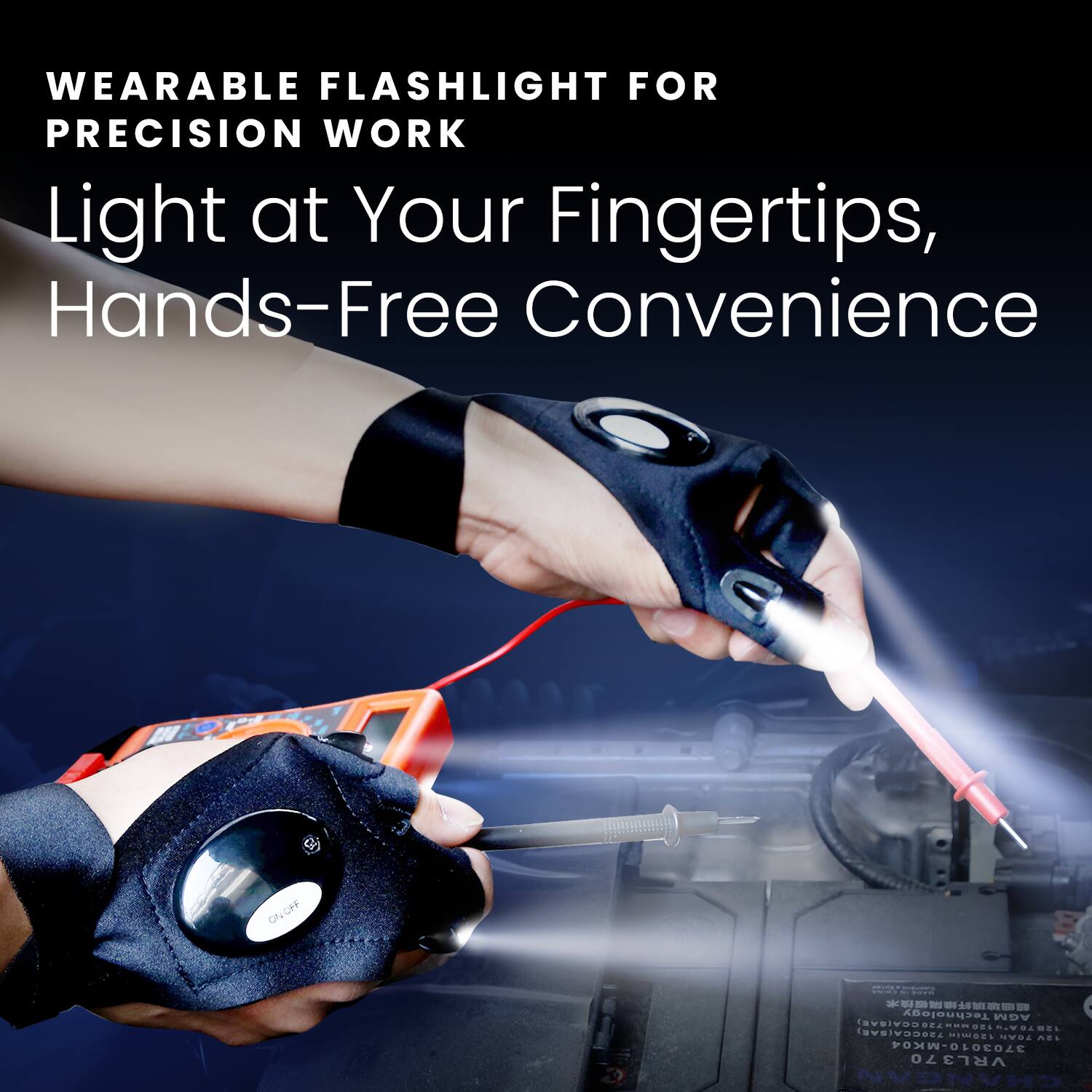 WEARABLE FLASHLIGHT FOR PRECISION WORK  
Light at Your Fingertips, Hands-Free Convenience