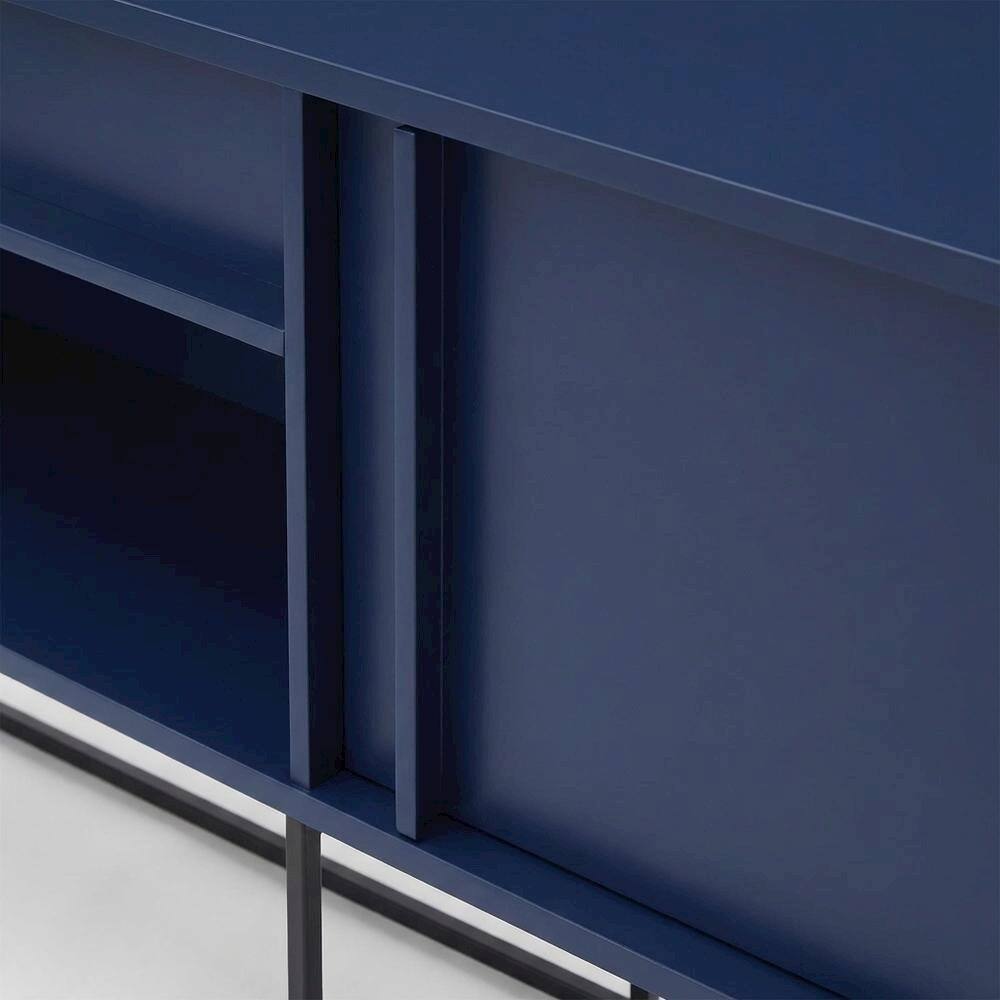 Alt View 4. Starlight Canyon Home - Blue TV Stand for 65-Inch TVs with LED Lighting and Engineered Wood Material - Gray.