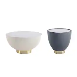 Manhattan Comfort - Anderson Modern 2-Piece Coffee Table & End Table Set - Cream and Gray