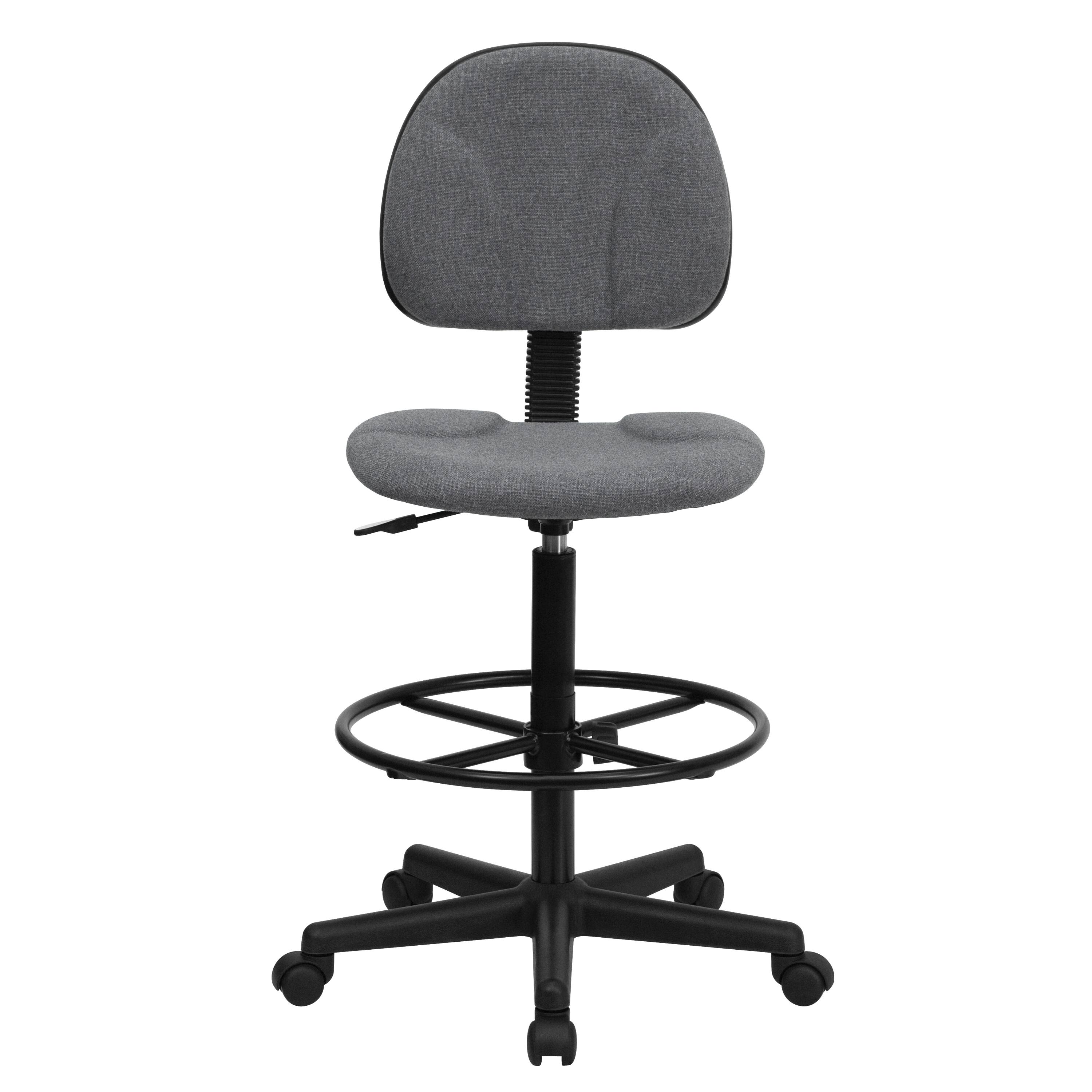 Alt View 7. Emma + Oliver - Adjustable Height Drafting Chair with Adjustable Foot Ring - Gray.