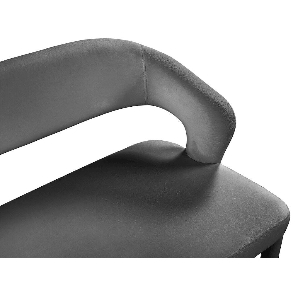 Alt View 1. Meridian Furniture - Destiny Grey Velvet Bench - Grey Velvet.