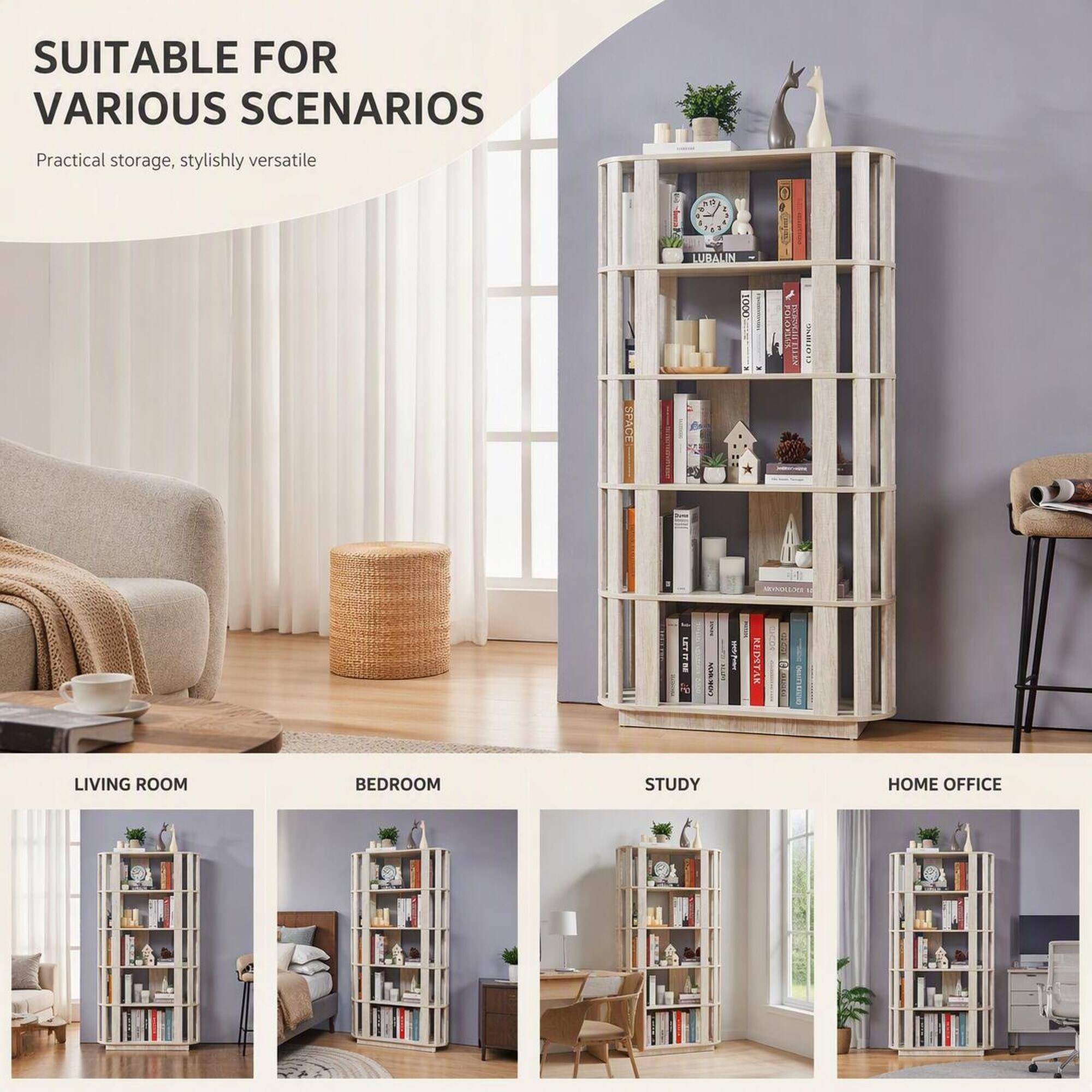 SUITABLE FOR VARIOUS SCENARIOS  
Practical storage, stylishly versatile  

LIVING ROOM  
BEDROOM  
STUDY  
HOME OFFICE