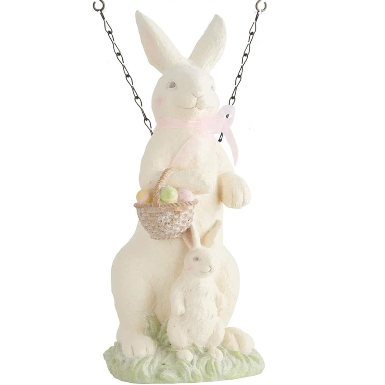 K&K Interiors - Resin Glittered Bunny Rabbit Easter Arrow Replacement Sign 15 inch - Arrow Sold Separately - White price history on PriceWatchPro