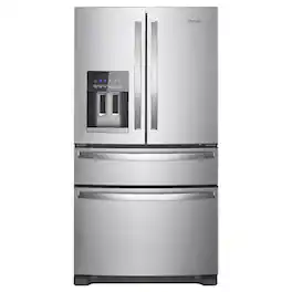 Whirlpool - 36 in. Wide 25 cu. ft. Wide French Door Bottom Mount Refrigerator with Two-Tier Freezer Storage - Stainless Steel