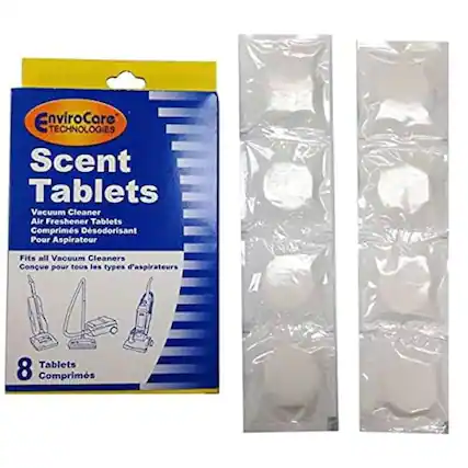 EnviroCare Technologies
Scent Tablets
Vacuum Cleaner Air Freshener Tablets
Comprimés Désodorisant Pour Aspirateur
Fits all Vacuum Cleaners
Conçu pour tous les types d'aspirateurs
8 Tablets
Comprimés