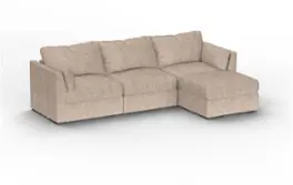 Lovesac - 4 Seats (2 Storage) + 5 Angled Sides Venetian Taupe Corded Velvet Sactional & Standard Foam