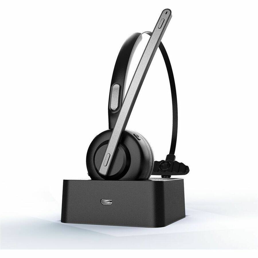 Alt View 5. 4XEM Corporation - 4XEM Bluetooth Wireless Office Headset with Charging Base - Mono - Wireless - Bluetooth - 32.8 ft - 20 Hz to 20 kHz - Black.