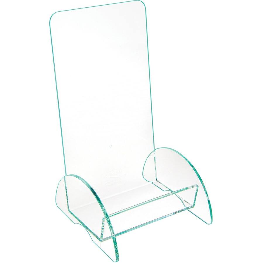 Left. Deflecto - Deflecto Euro-Style DocuHolder - 8" Height x 4.50" Width x 3.75" Depth - Durable Lightweight - Clear - Glass Plastic Acr.
