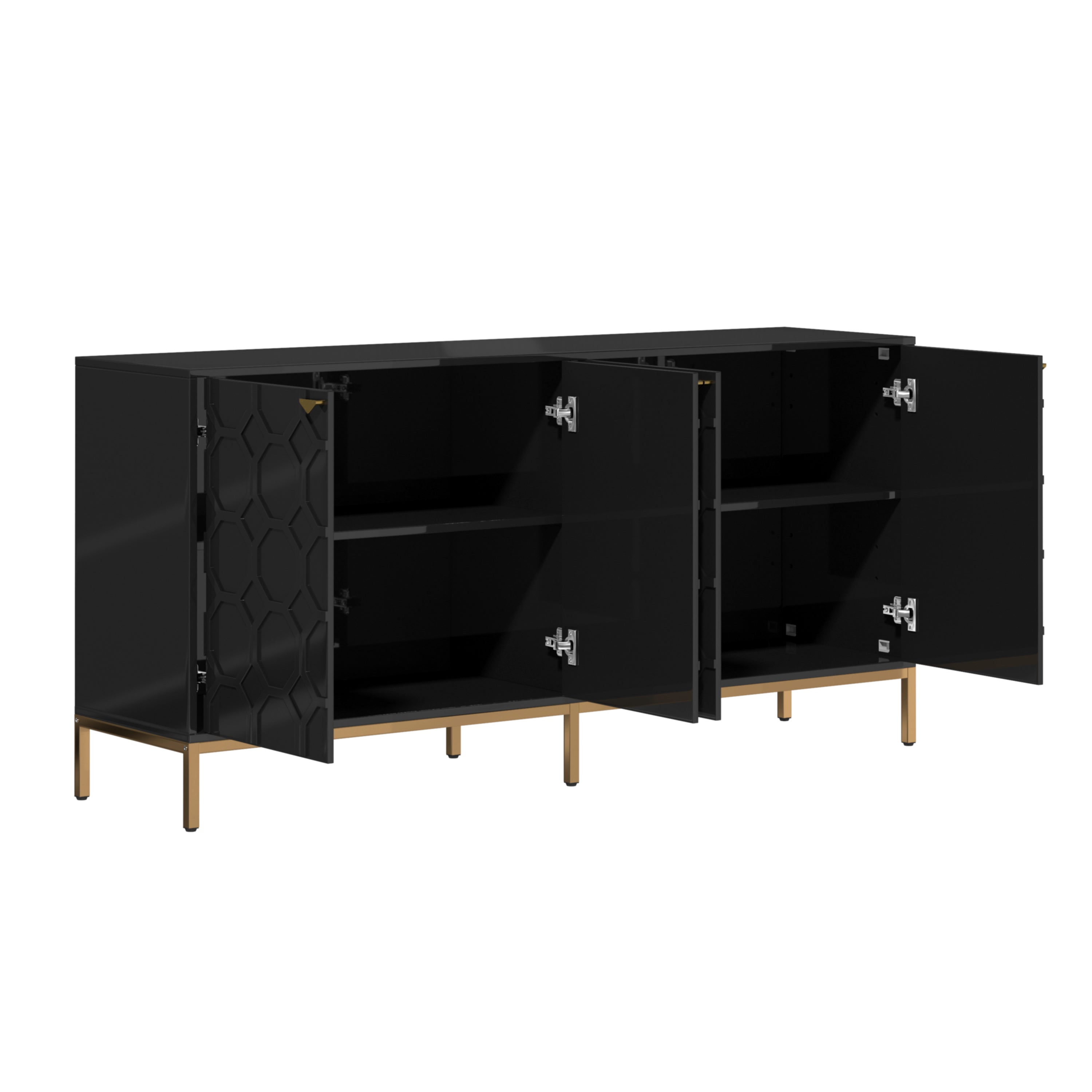 Alt View 9. Boyel Living - 4 Door Locker Accent Cabinet - Black.