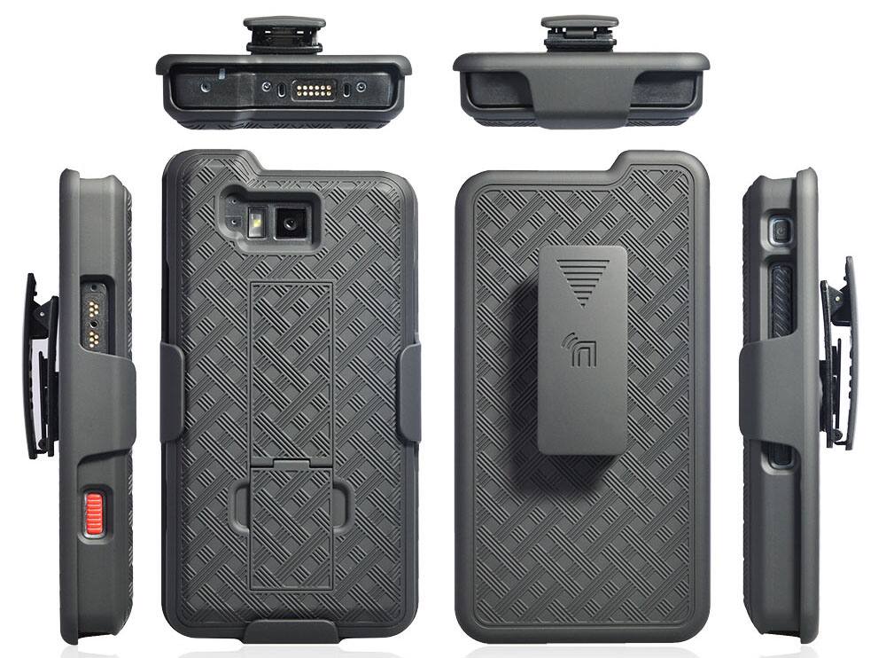Alt View 9. Nakedcellphone - Case with Stand and Belt Clip Holster Combo for Sonim XP8 (XP8800) - Black.