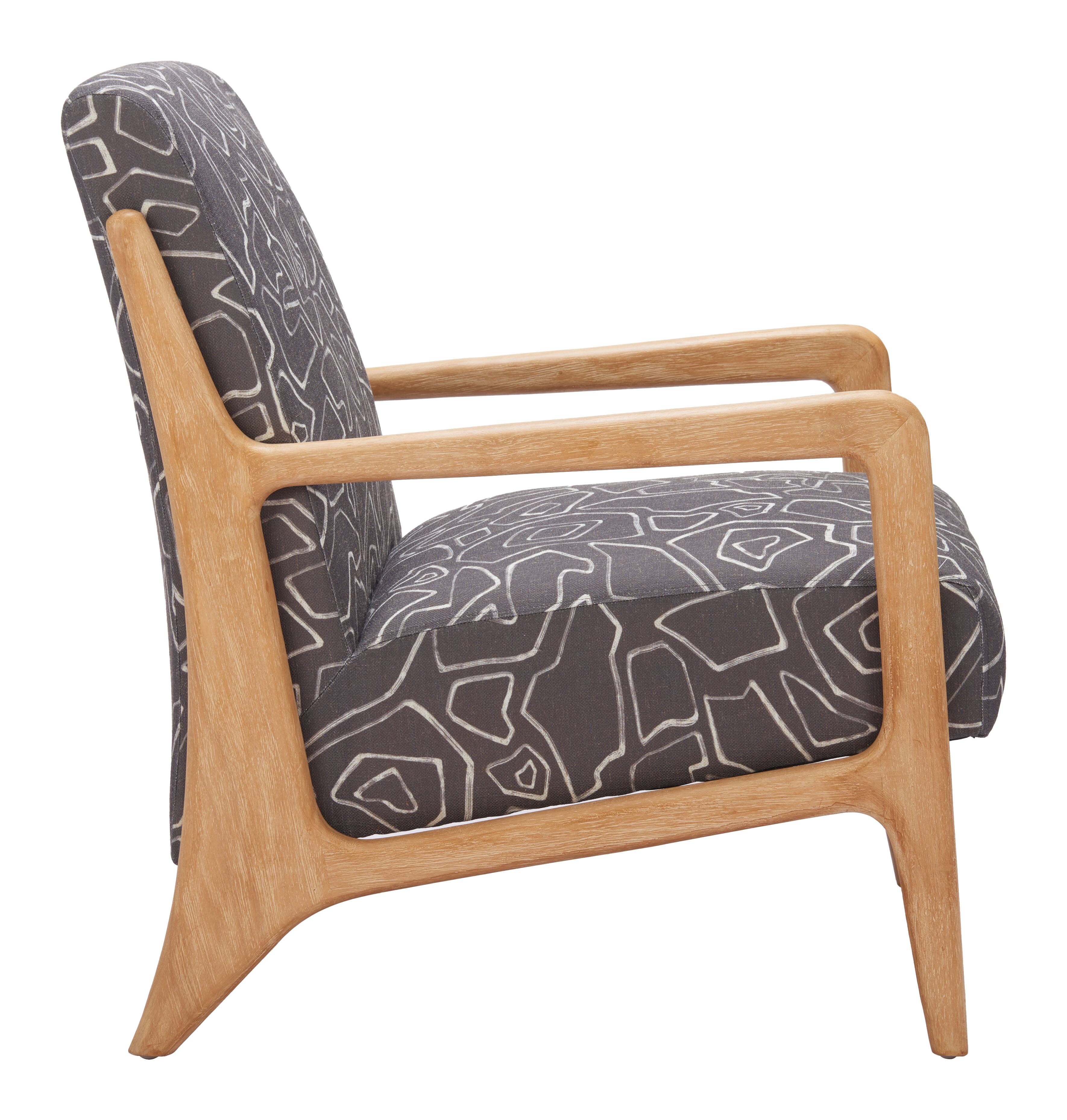 Back. Hivvago - Runa Accent Chair Gray & Natural - Gray & Natural.