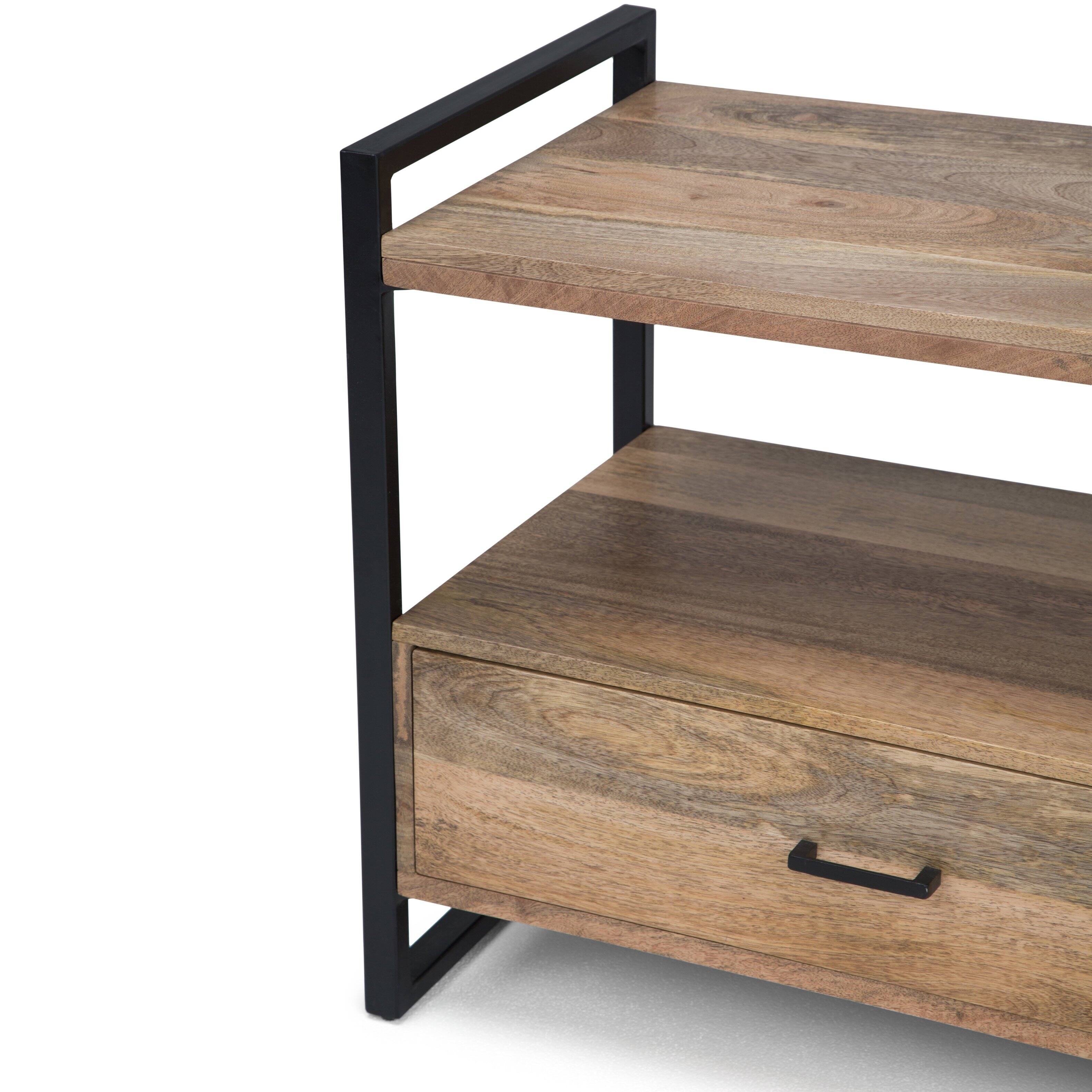 Alt View 3. Simpli Home - Riverside SOLID MANGO WOOD TV Media Stand in Natural For TVs up to 65 inches - Natural.