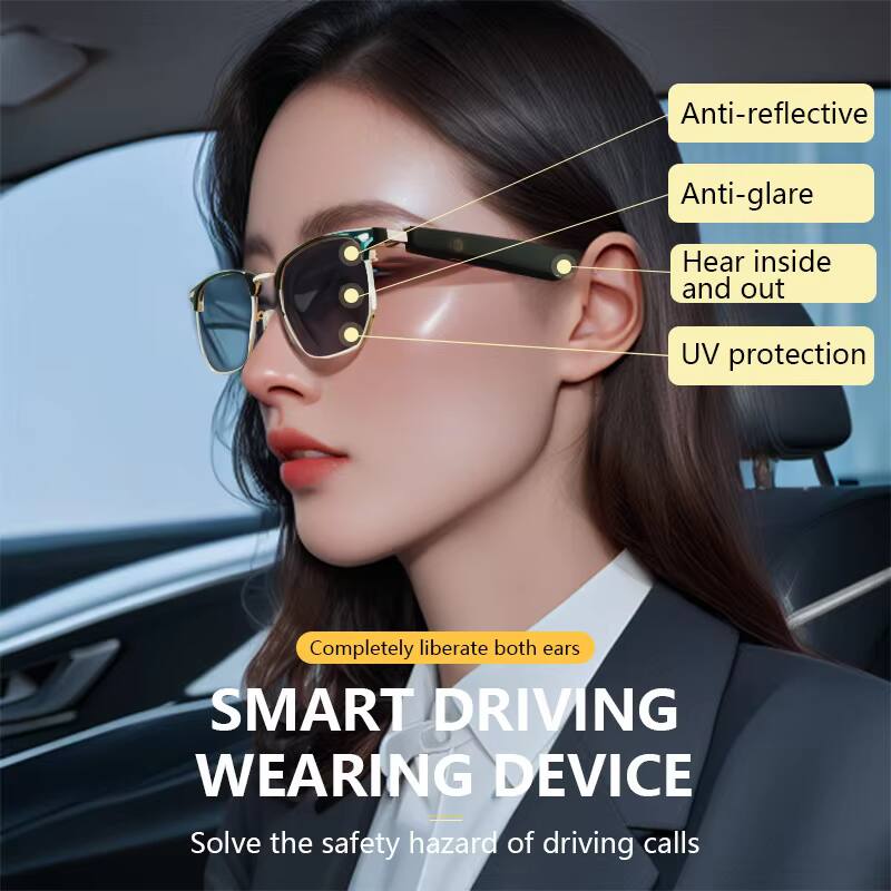 Anti-reflective  
Anti-glare  
Hear inside and out  
UV protection  
Completely liberate both ears  

SMART DRIVING WEARING DEVICE  
Solve the safety hazard of driving calls