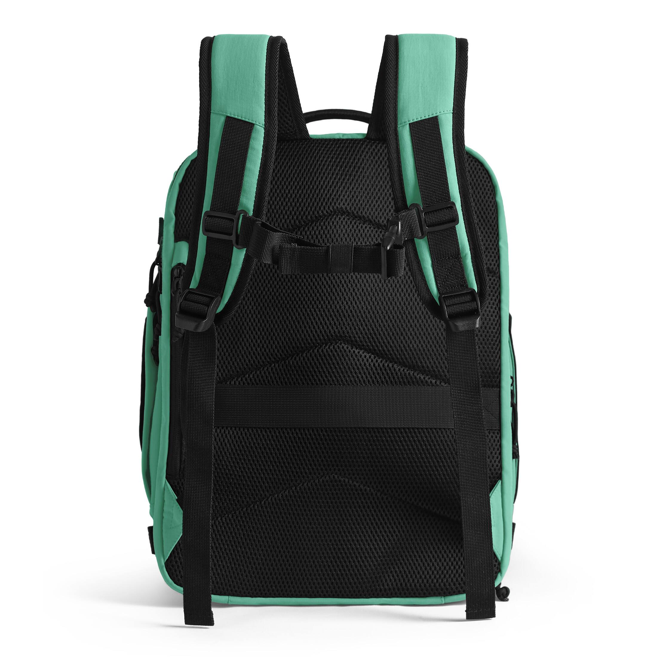 Angle. Bagsmart - Blast 38L Mesh Travel Backpack with Breathable Compartment, Lightweight Outdoor Daypack for Hiking, Commuting & Sports - Green.