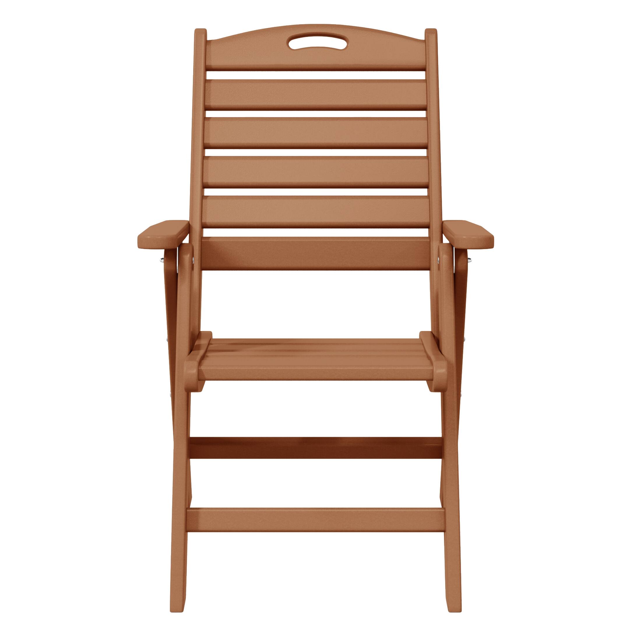 Left. WestinTrends - WestinTrends Azura HDPE Adjustable Highback Folding Outdoor Patio Dining Chairs Set of 2 - Teak.