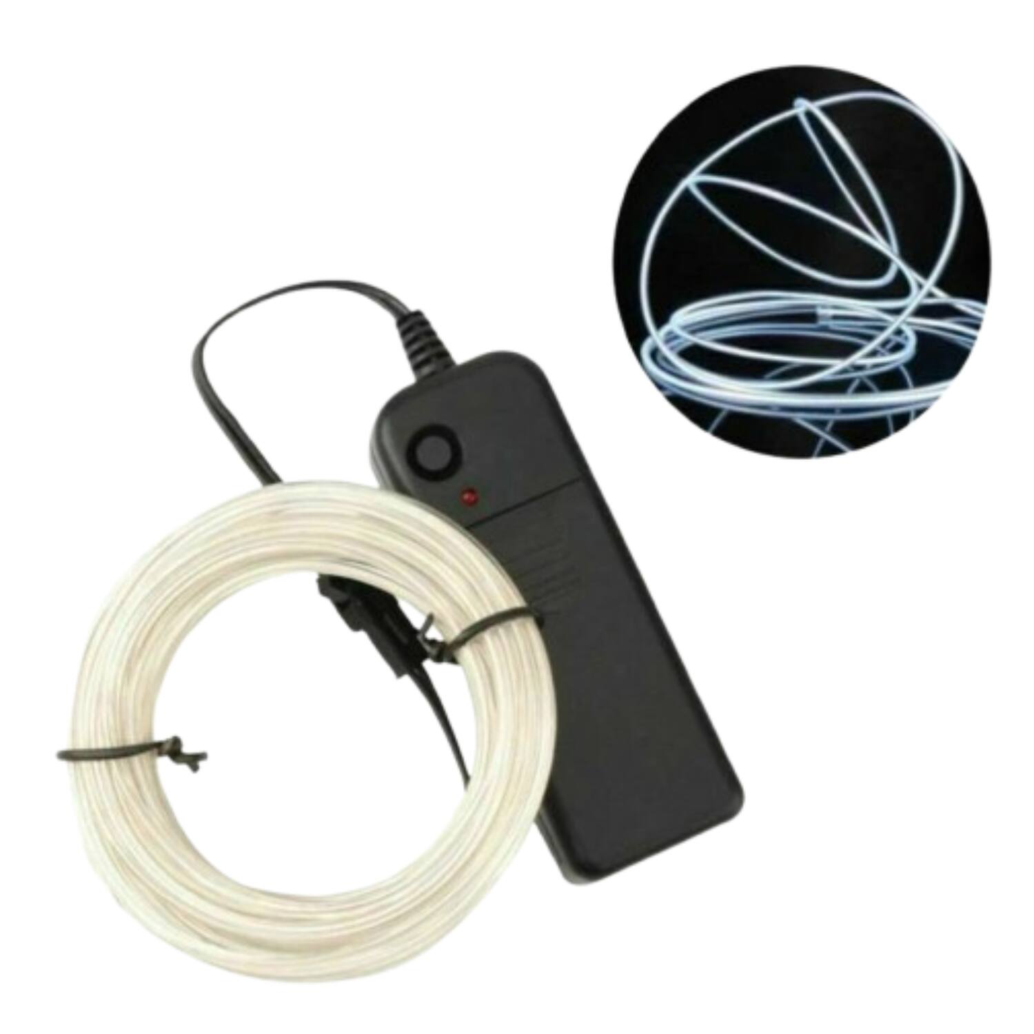 Angle. Home Collection - 6.56Ft Battery Powered Neon LED EL Wire String Light White - White.