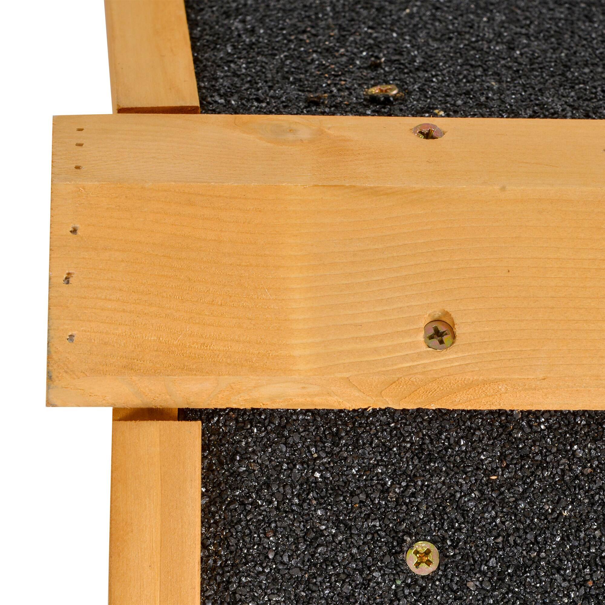 Alt View 4. Pawhut - 2-Level Rabbit Hutch Bunny House with Weatherproof Asphalt Roof, Removable Tray and Ramp for Outdoor.