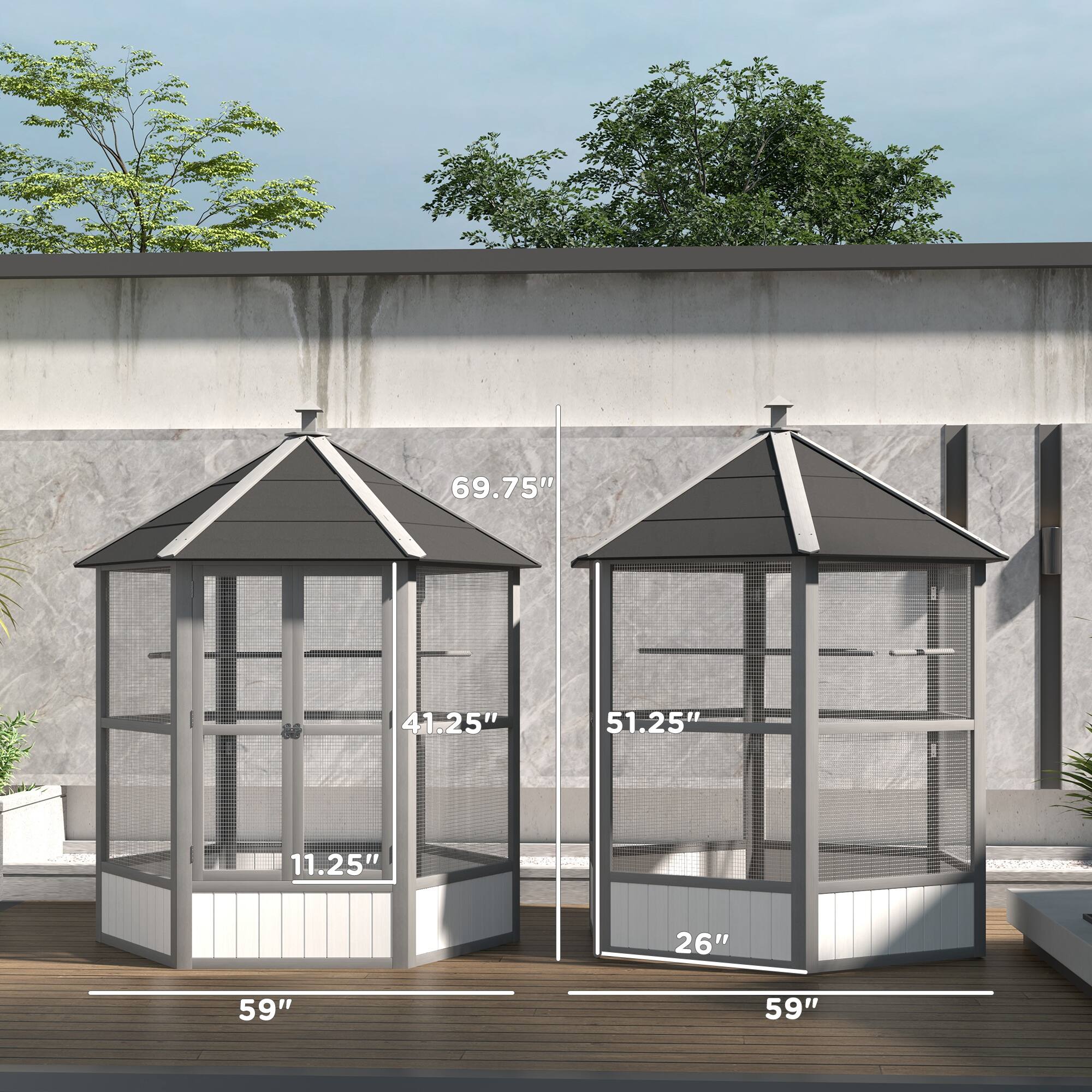 69.75"  
41.25"  
11.25"  
59"  

51.25"  
26"  
59"