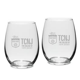 Jardine - College of New Jersey Lions 15oz. 2-Piece Stemless Wine Glass Set - Multicolor