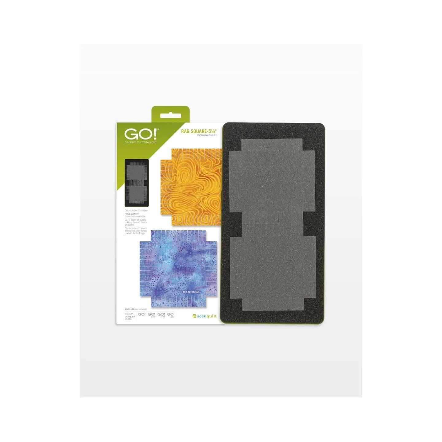 AccuQuilt - GO! Fabric Cutting Dies; 5-1/4 inch; Rag Square - Black