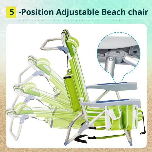 5-Position Adjustable Beach Chair