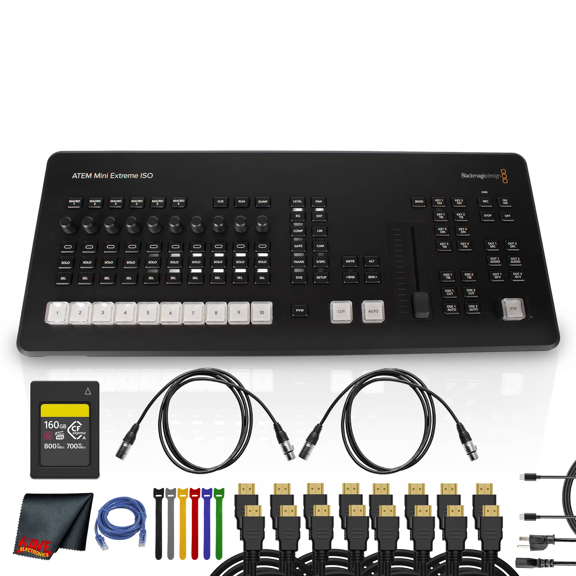 Blackmagic Design - ATEM Mini Extreme ISO G2 Switcher | 8-Input Live Production Mixer + More - Black