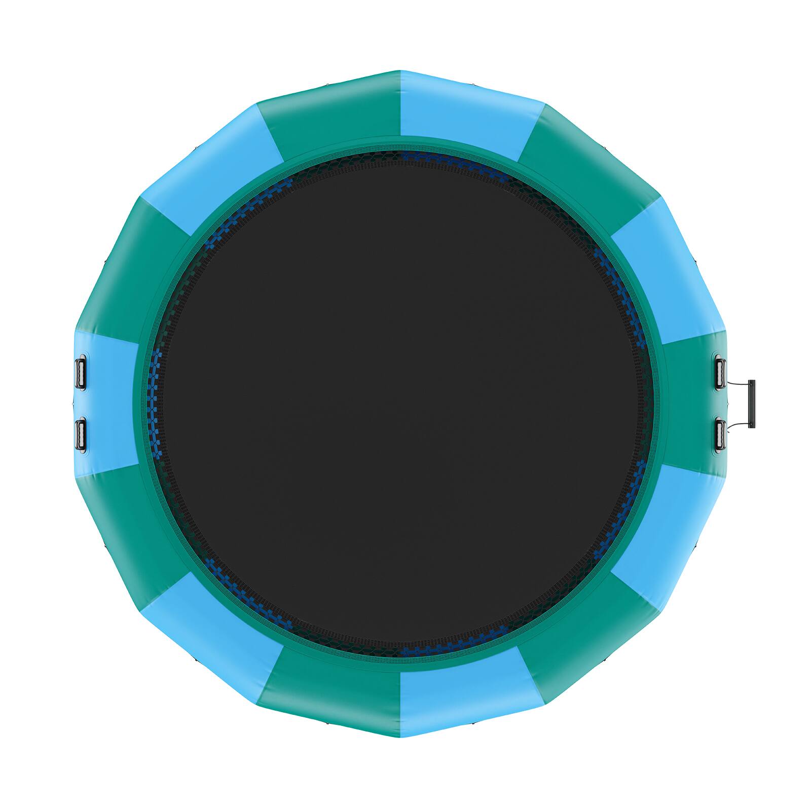 Alt View 5. VEVOR - Inflatable Water Bouncer, 15ft Recreational Water Trampoline, Portable Bounce Swim Platform with 3-Step Ladder - Blue, green.