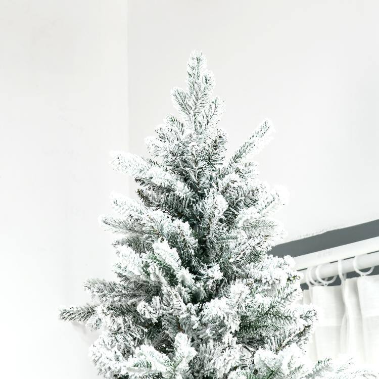 Alt View 8. PULUZ - 9 Foot Pine Snow Flocked Artificial Christmas Tree with 616 Realistic Cedar Branches, Auto Open, Home Holiday Decoration - Green.