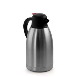 MegaChef - 2.11 Quart Stainless Steel Thermal Beverage Carafe for Coffee and Tea - Silver and Black