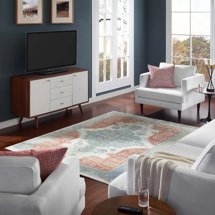 Modway Citlali Distressed Southwestern Aztec Area Rug Multicolored R ...