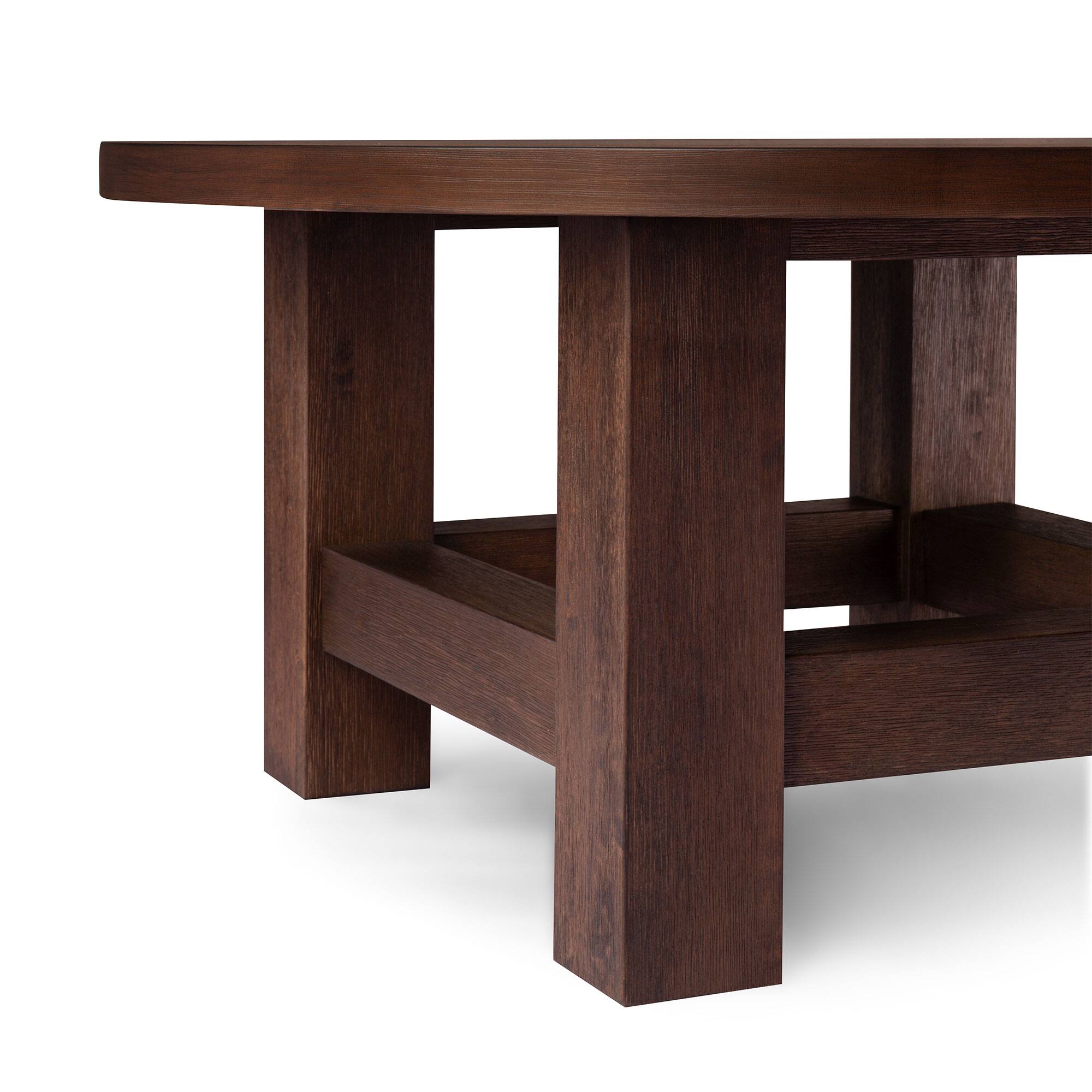 Alt View 2. Maven Lane - Maven Lane Marco Round Wooden Coffee Table Rustic Accent Furniture, Aged Brown - Aged Brown.