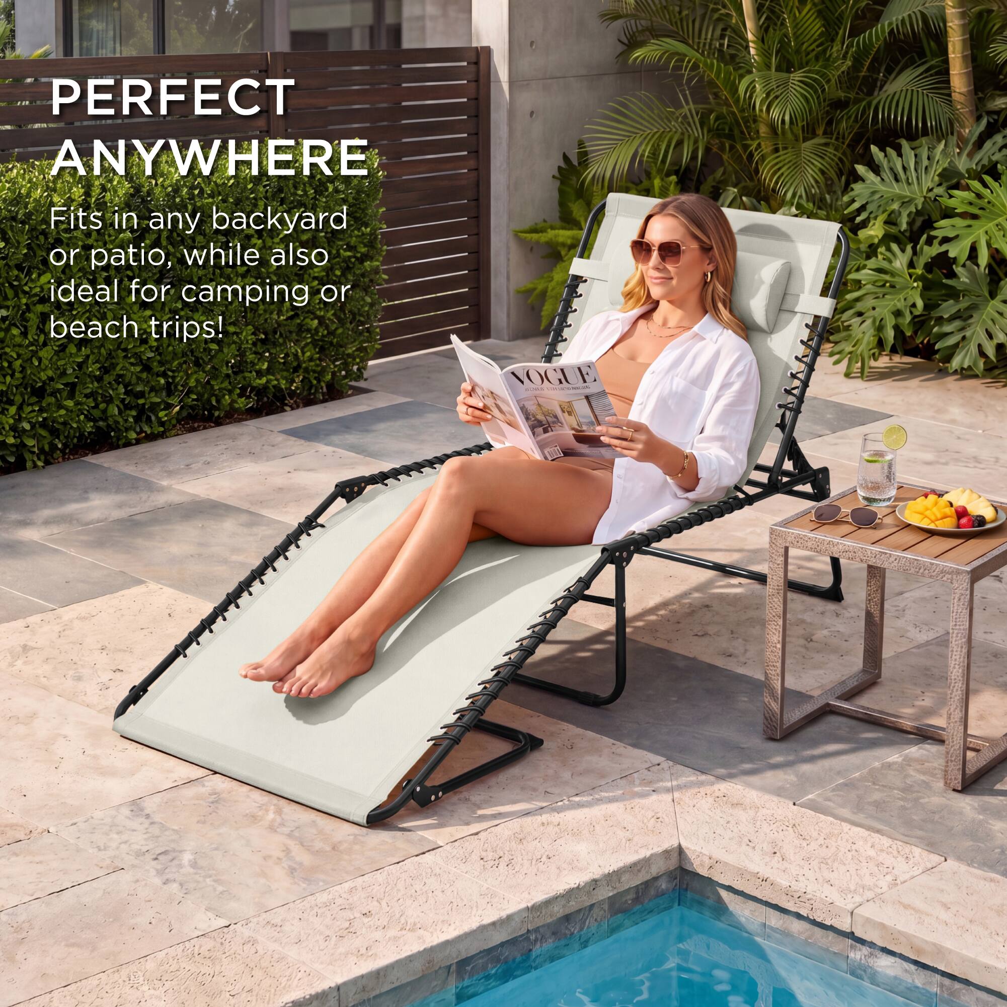PERFECT ANYWHERE  
Fits in any backyard or patio, while also ideal for camping or beach trips!