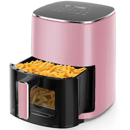 Front. Sweet - 6 QT Air Fryer with 12-in-1 Functions, Pink - Pink.