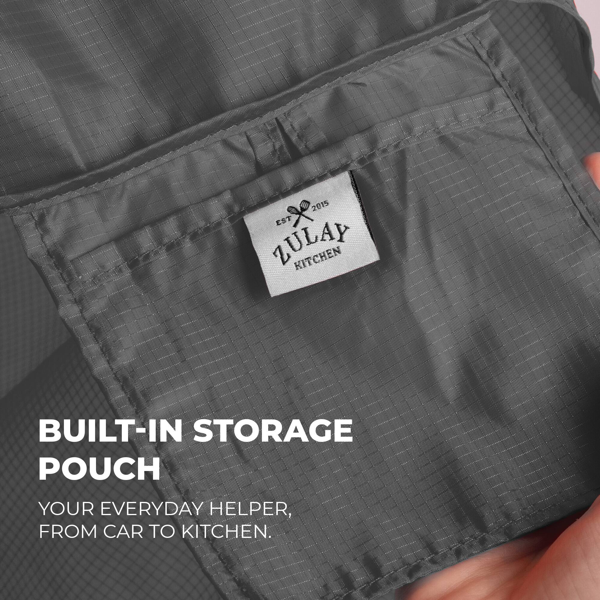 2015 EST ZULAY KITCHEN  
BUILT-IN STORAGE POUCH  
YOUR EVERYDAY HELPER, FROM CAR TO KITCHEN.
