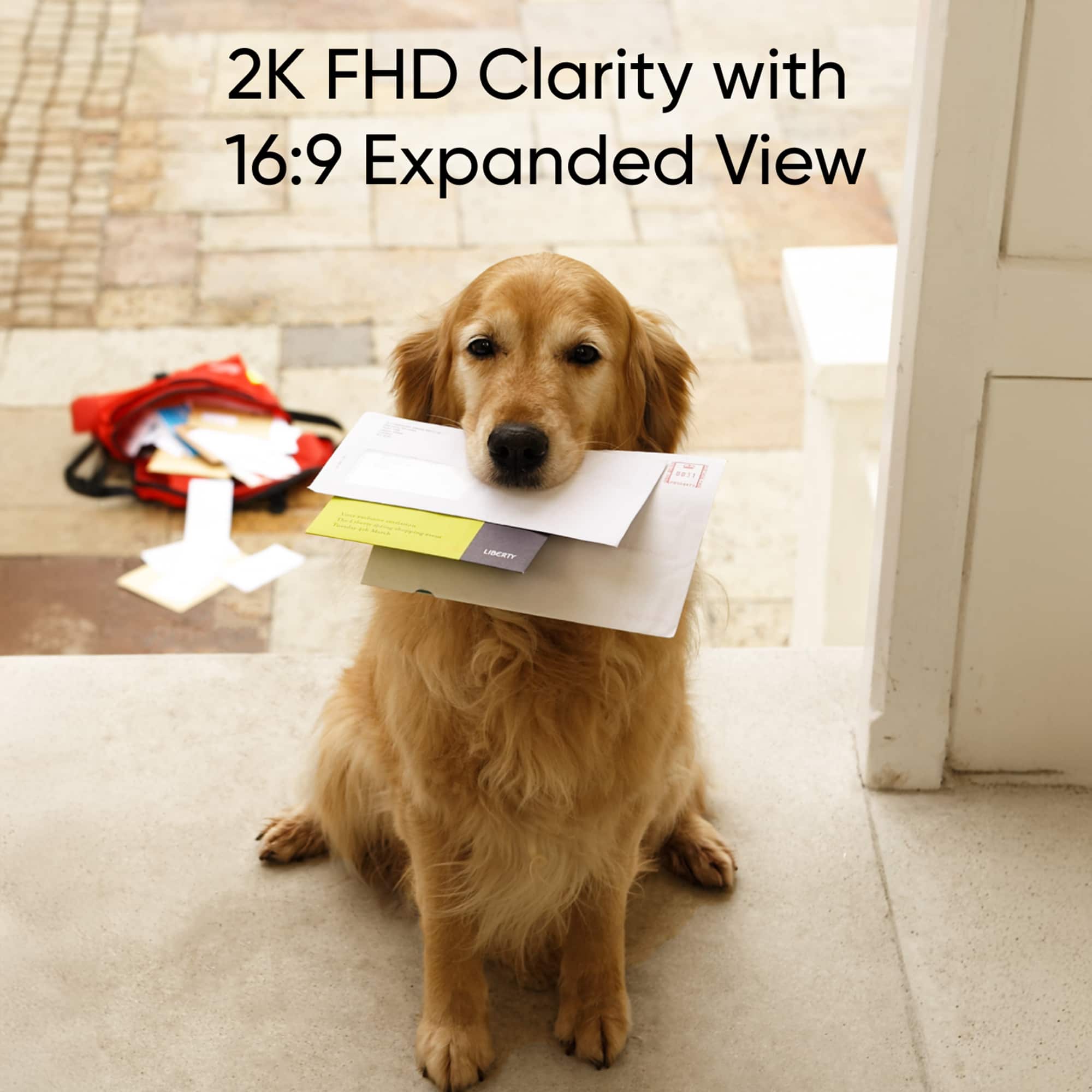 The text on the image reads: "2K FHD Clarity with 16:9 Expanded View."