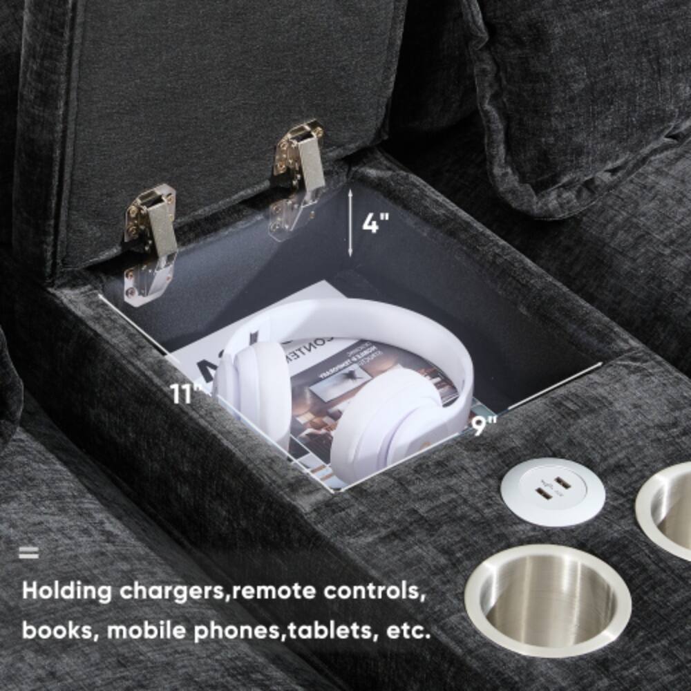 4" 11" 9" Holding chargers, remote controls, books, mobile phones, tablets, etc.