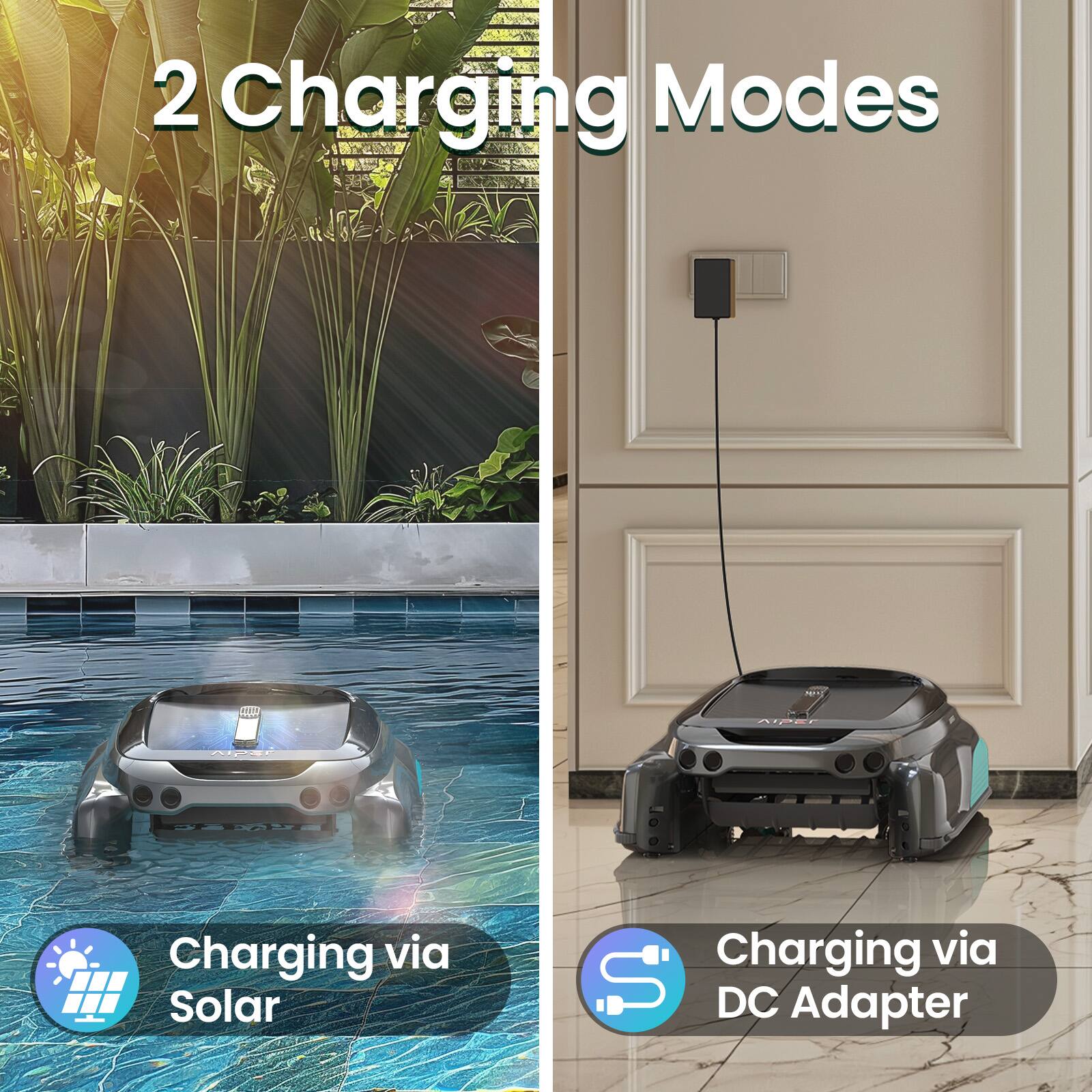 2 Charging Modes

Charging via Solar

Charging via DC Adapter