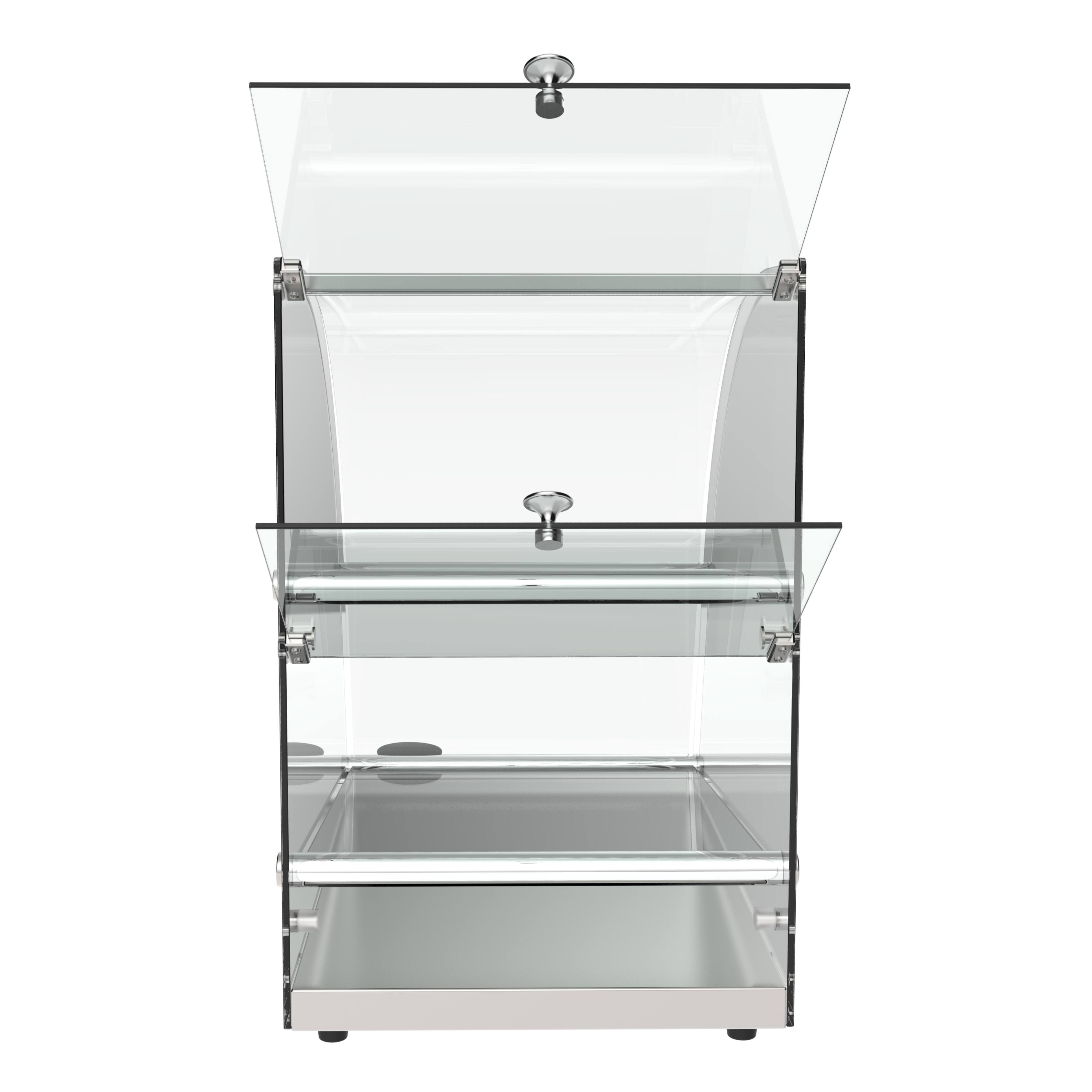 Alt View 7. Koolmore - 23 in. Commercial Countertop Bakery Display Case with Front Curved Glass and Rear Door, 2.4 cu. ft. DC-2CN - Silver.