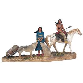FC Design - 9"H Native American Couple Figurine Statue Office Desk Tabletop Home Decor Gift - Multi-Color