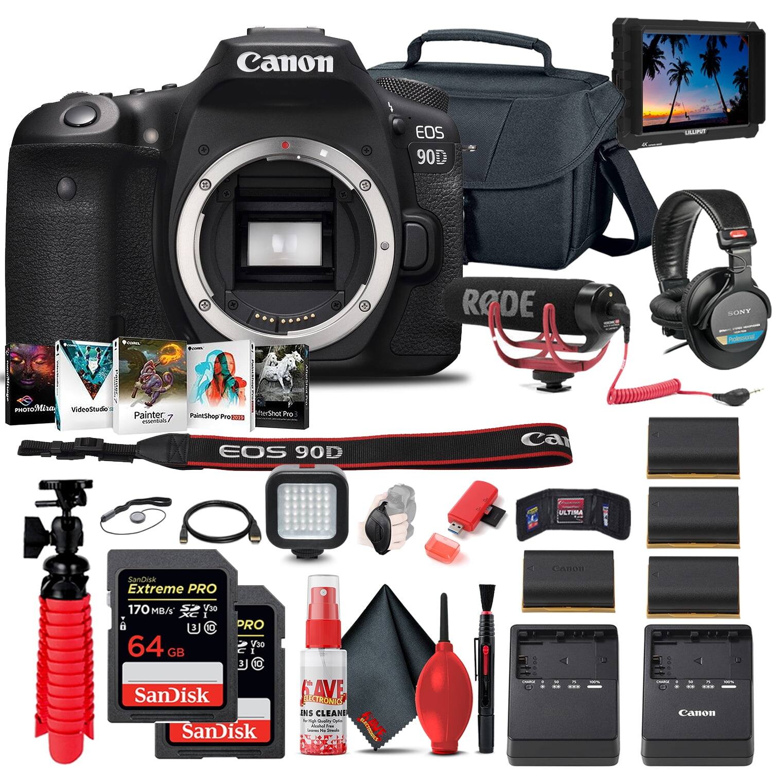 Canon EOS 90D UKLPUT

RODE SONY

VideoStudio Painter 7

PaintShop Pro

PhotoMirage

iShot Pro

SanDisk Extreme PRO 170 MB/s V30 64 GB

SanDisk

SAVE ELECTRONICS

Canon ULTIMA

Canon F

EOS 90D