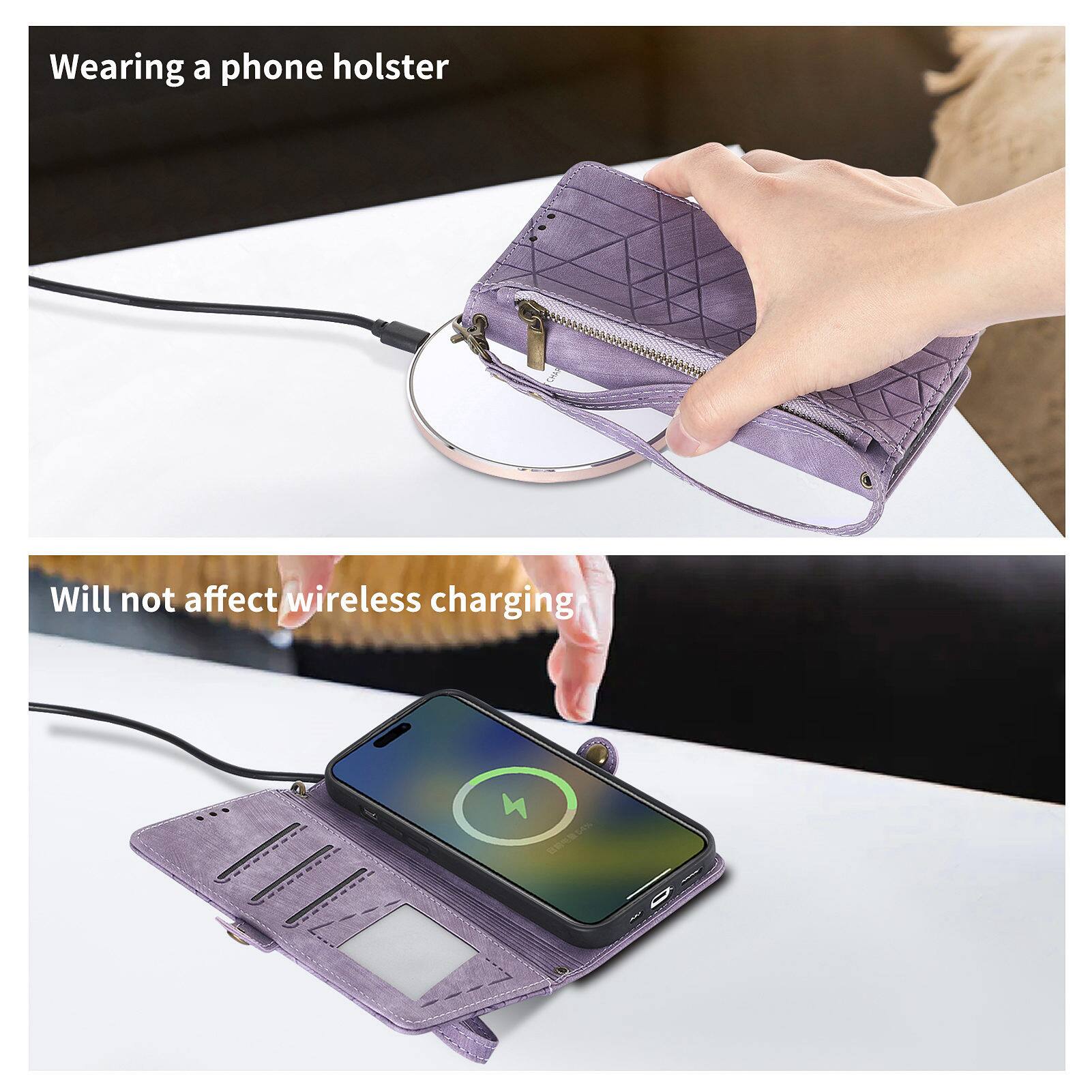Wearing a phone holster

Will not affect wireless charging