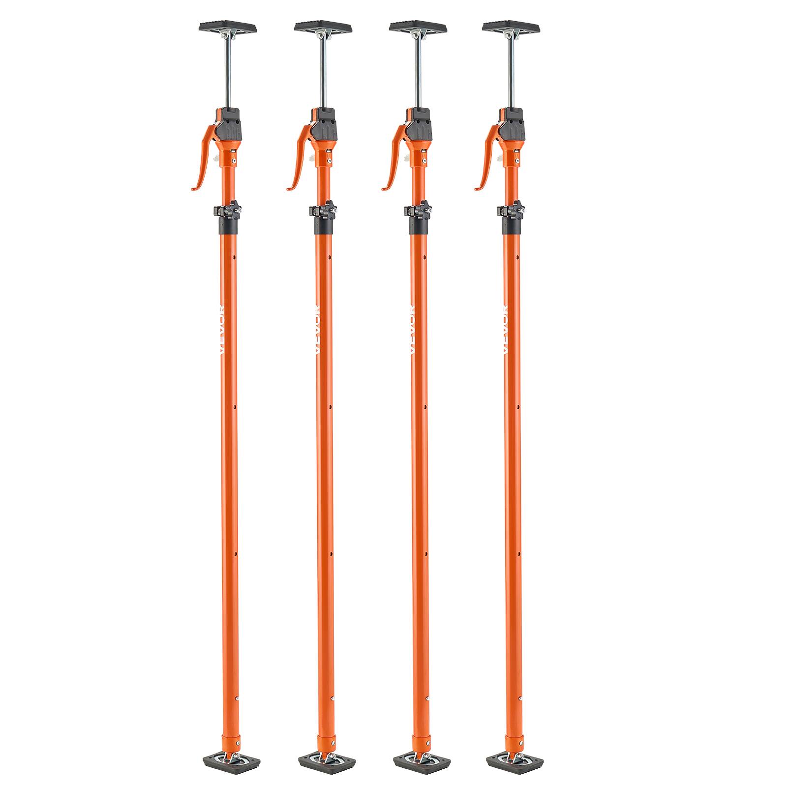 Alt View 5. VEVOR - Cabinet Jack Support Pole, 4-Pack, 49.2-114.6 Inch Steel Telescopic Quick Support Rod, Adjustable 3rd Hand System - Orange;Black.