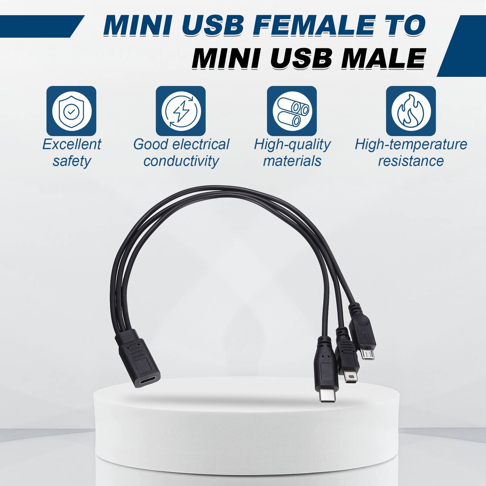 MINI USB FEMALE TO MINI USB MALE

Excellent safety
Good electrical conductivity
High-quality materials
High-temperature resistance