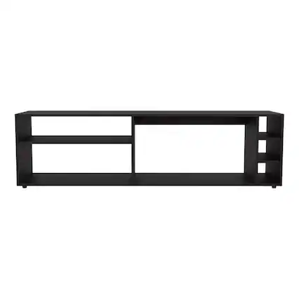 Front. TuHome - Suxta TV Stand Black MDF - Black.