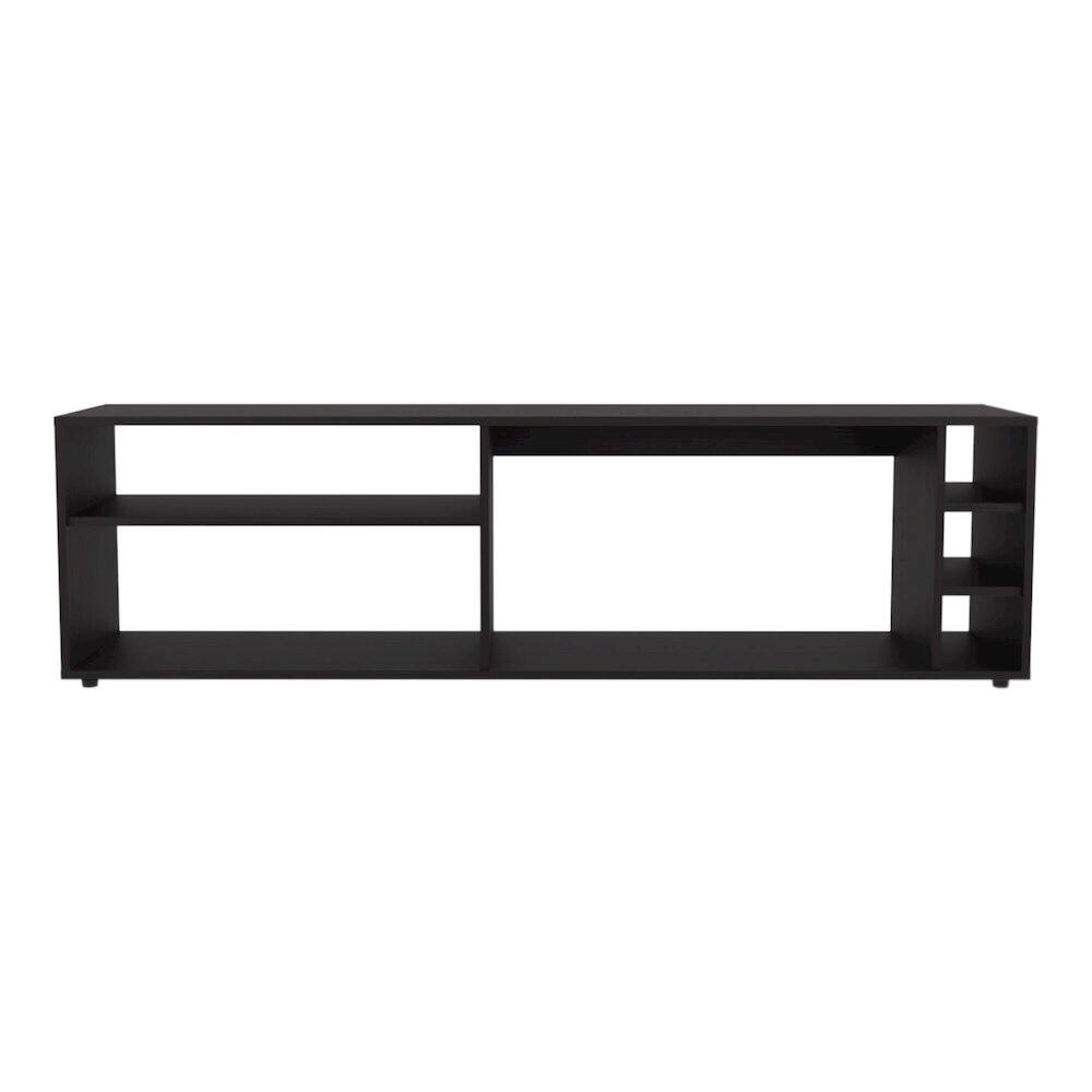 Front. TuHome - Suxta TV Stand Black MDF - Black.